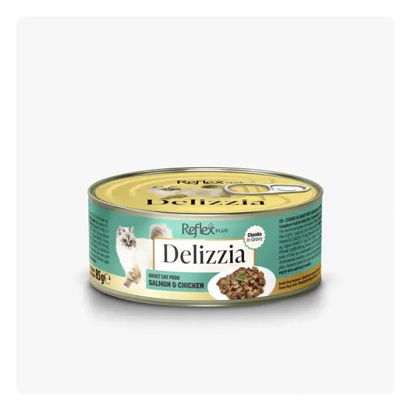 Reflex Plus Delizzia Gravy Somonlu ve Tavuklu 85 gr Yetişkin Konserve Kedi Maması