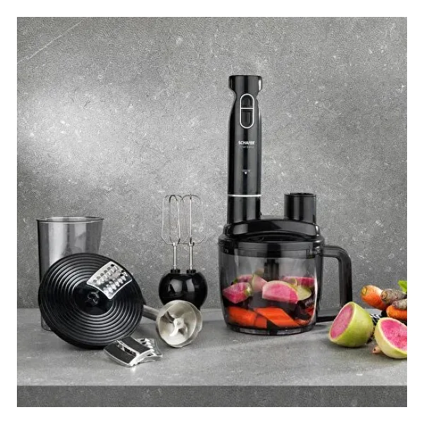 Schafer Chef Blend Mega Siyah Gümüş 1500 W Blender Seti