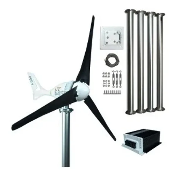 Set İ-500 24V Rüzgar Türbini +Hibrit Şarj Kontrol Cihazı + Direk Seti İSTA-BREEZE