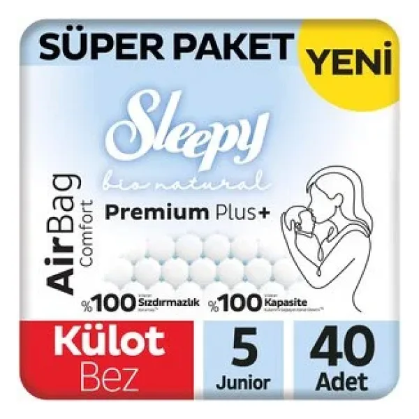 Sleepy Bio Natural 5 Numara Junior 40'lı Külot Bez