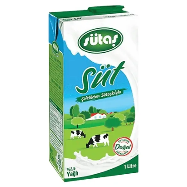Sütaş Süt Yağlı (1 L) X4 Adet