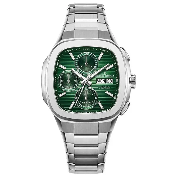 Universe Constant Nebulon Chrono UC7992 Gümüş-Yeşil Erkek Kol Saati