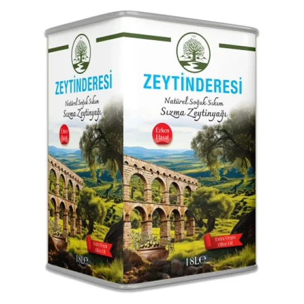 Zeytinderesi Natürel Sızma Soğuk Sıkım Zeytinyağı 18 lt