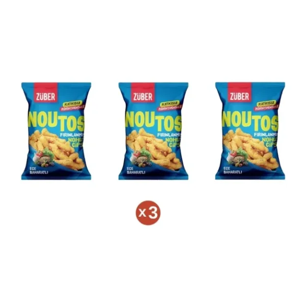 Züber Noutos Fırınlanmış Nohut Cipsi Ege Baharatları 55 gr (3 Adet)