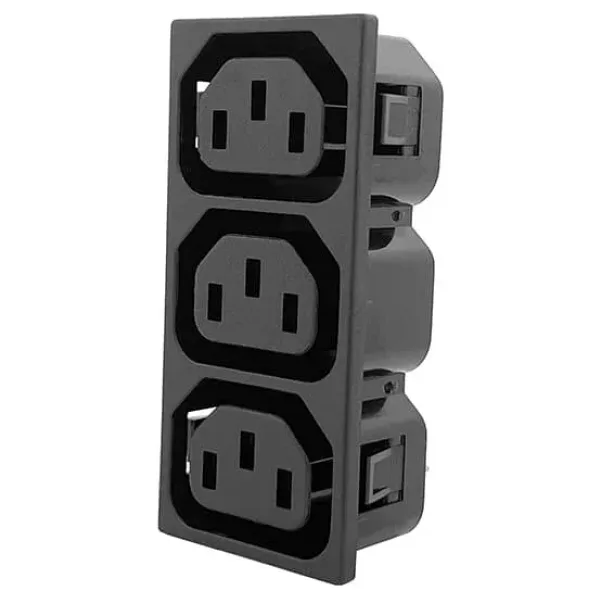 742W-3P 3'lü Dişi Power Soketi 15A 250V