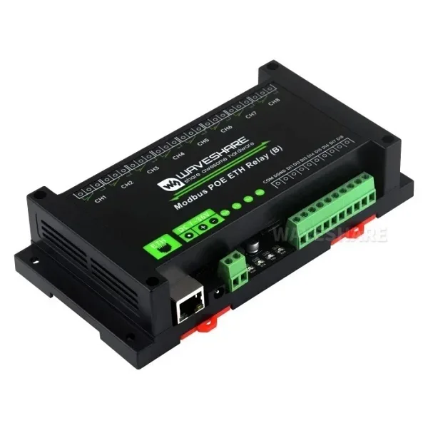 8 Kanallı Ethernet Röle Modülü (B) - Modbus RTU/Modbus TCP Protokolü- PoE Ethernet Port