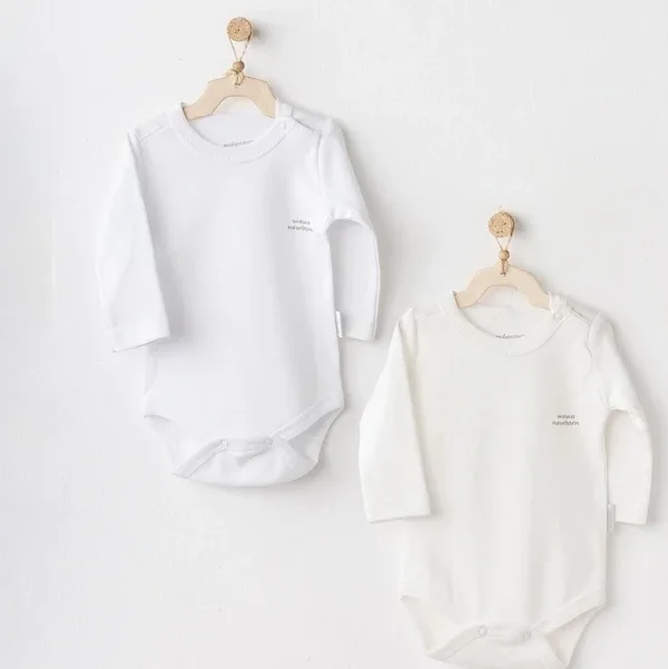 Andywawa Bebek Sleeve Body Basic 2'li Set Ekru AC25210