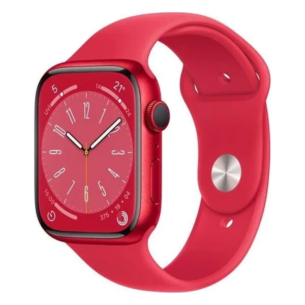 Apple Watch Series 8 GPS 45mm Kırmızı Alüminyum Kasa ve Spor Kordon Akıllı Saat