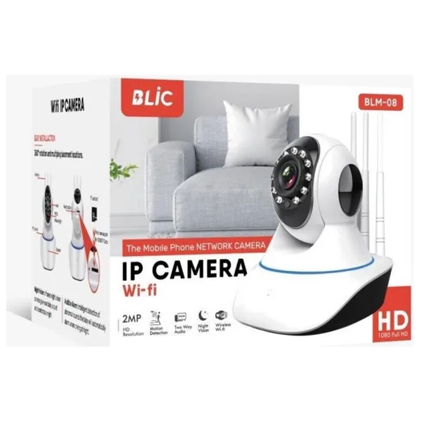 Blic BLM-08 2 MP 360 Derece Gece Görüşlü IP Wi-Fi Güvenlik Kamerası