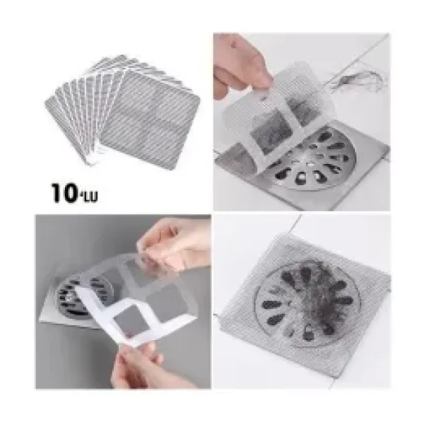 Buffer 10'lu Lavabo Süzgeci Banyo Gider Kapatıcı Sineklik Tamir Kiti Pratik Banyo Saç Kılı Tutucu