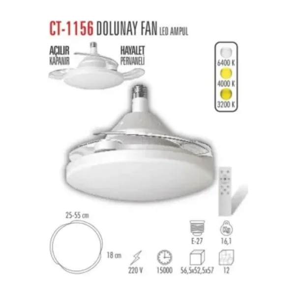 Cata Dolunay CT-1156 Tavan Tipi Vantilatör