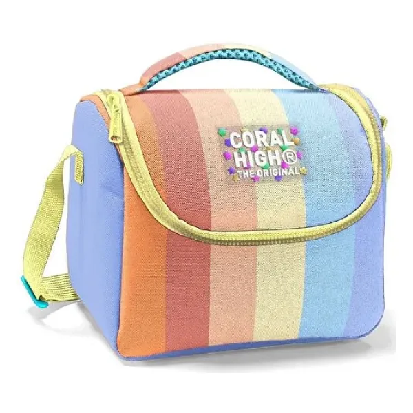 Coral High 22780 Renkli Çizgili Termoslu Beslenme Çantası