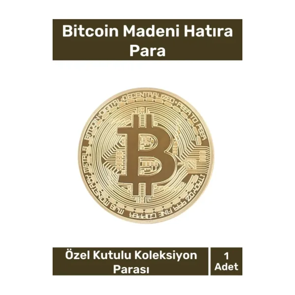 Deluxe Series Kutulu Hediyelik Kripto Hatıra Koleksiyon Bitcoin Madeni Para Altın Rengi 1 Adet
