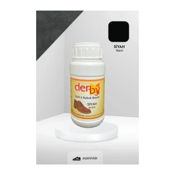 Derby Siyah Süet & Nubuk Deri Boyası 250 ml Süet Nubuk Ayakkabı Boyası
