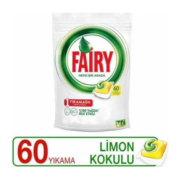 Fairy Hepsi Bir Arada Limon Bulaşık Makinesi Tableti 60'lı