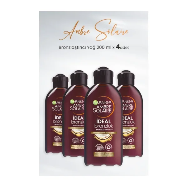 Garnier Ambre Solaire İdeal Bronzluk 4 Adet 200 ml Bronzlaştırıcı Yağ