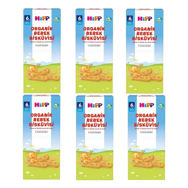 Hipp Organik Bebek Bisküvisi 180 gr 6 Adet
