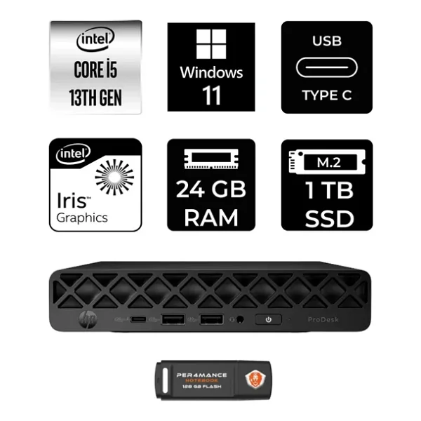 Hp Pro Mini 260 G9 Intel Core İ5 1335U 24Gb 1Tb Ssd W11P Mini Masaüstü Bilgisayar