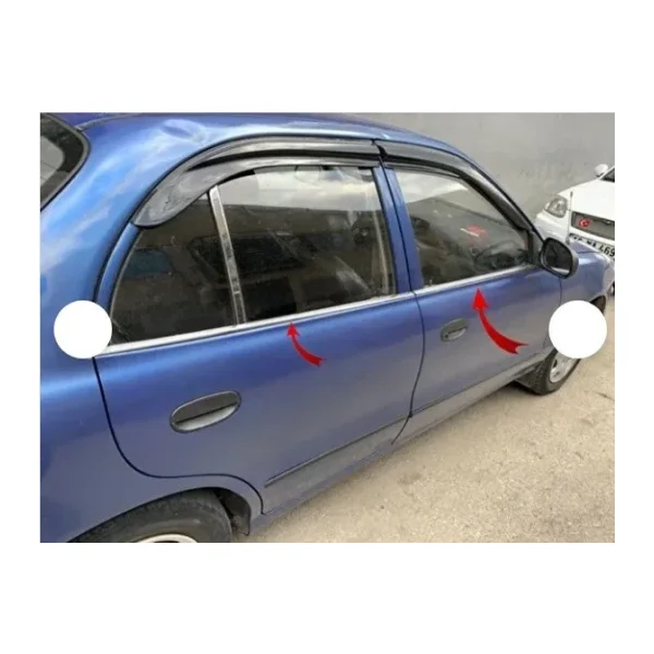 Hyundai Accent Yumurta Kasa 1995-2000 Krom Cam Çıtası 4 Parça Paslanmaz Çelik