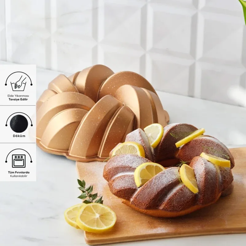 Karaca Örgü Gold Döküm Kek Kalıbı 26 cm