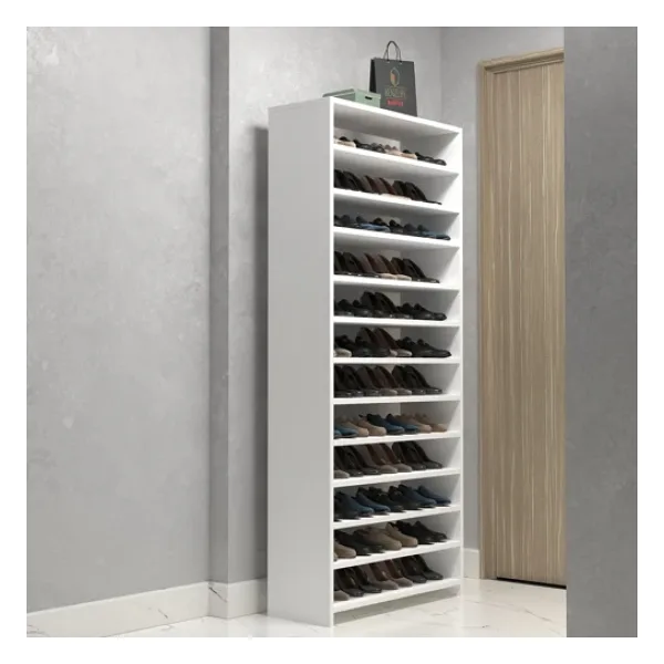 Kenzlife ayakkabılık konevi mat beyaz suntalam 183x080x30 kırksekiz çift ayakkabı kapasitesi arkalıksız
