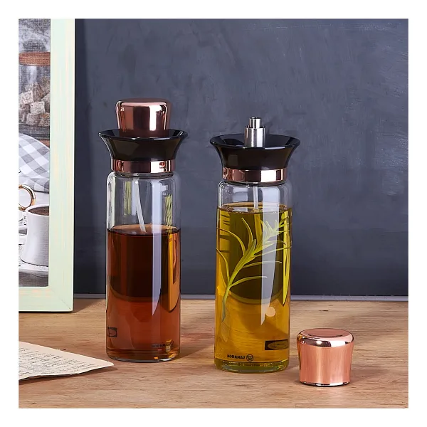 Korkmaz Stora Glass Yağlık Sirkelik Seti Rosegold