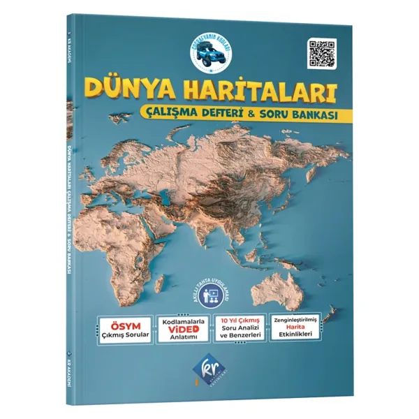 KR Akademi Yayınları TYT-AYT Coğrafyanın Kodları Dünya Haritaları Çalışma Defteri ve Soru Bankası