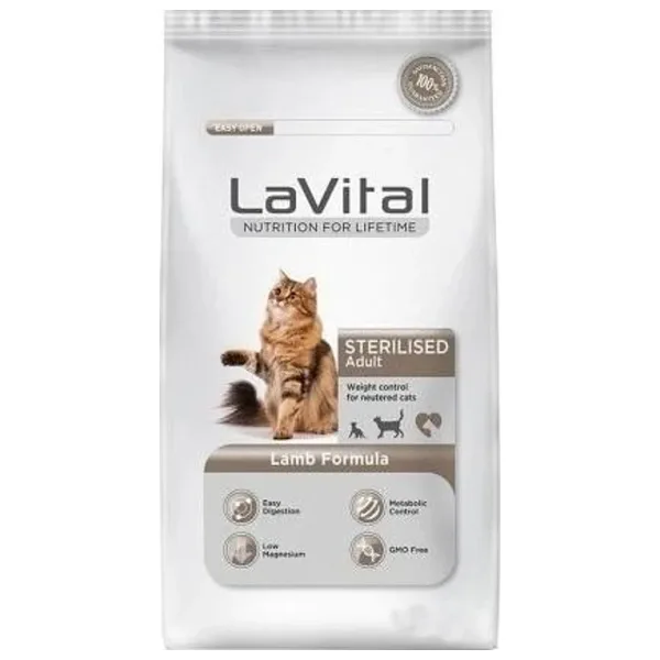 LaVital Kuzu Etli 12 kg Kısırlaştırılmış Yetişkin Kedi Maması