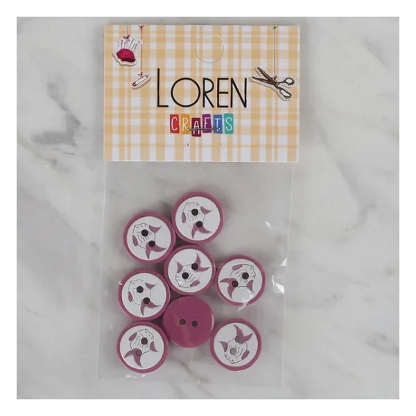 Loren Crafts Vişne Çürüğü 8 Li Balık Düğme - 572