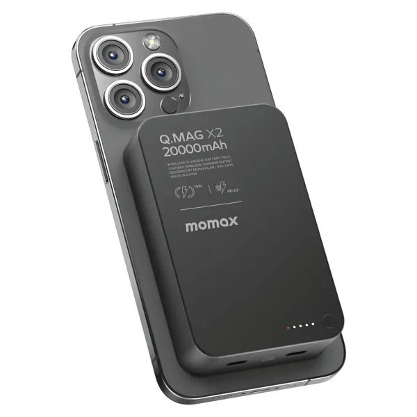 Momax Q.Mag X2 Siyah 20000 mAh Hızlı Şarj MagSafe Powerbank