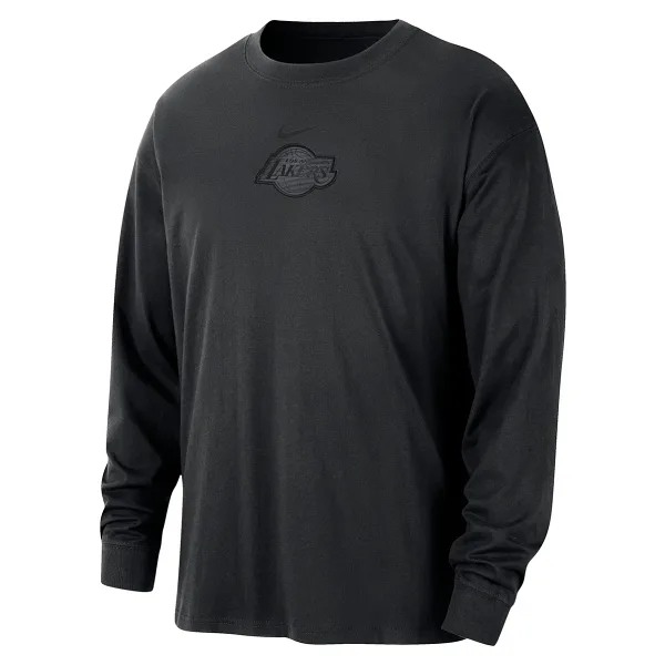 Nike NBA Courtside Premium Essential Los Angeles Lakers Erkek Siyah Uzun Kollu T-Shirt