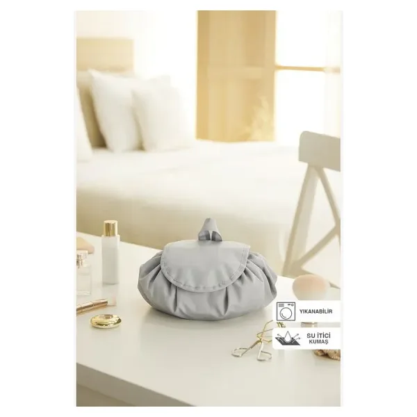 Ocean Home Textile Fonksiyonel Su İtici Leke Tutmaz Kumaş Düzenleyici Seyahat Tipi Makyaj Çantası Ø 50 cm
