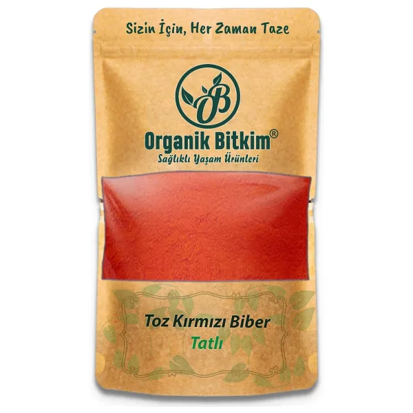 Organik Bitkim 1000 gr Tatlı Toz Kırmızı Biber
