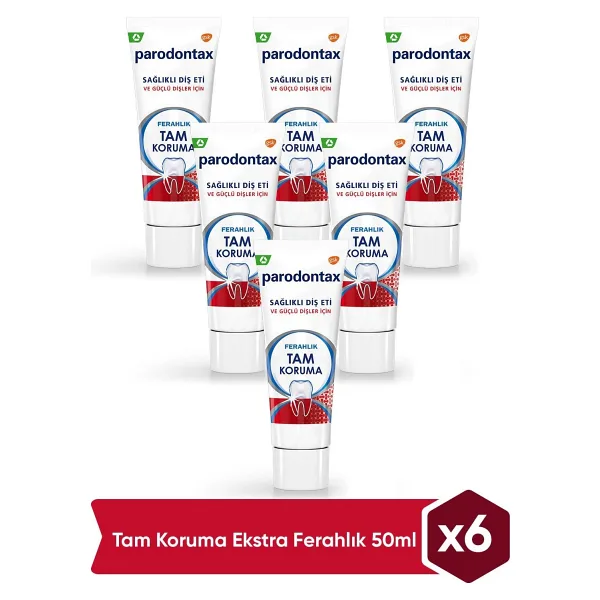 Parodontax Tam Koruma Ferahlık Beyazlatıcı 50 ml 6 Adet Florürlü Diş Macunu