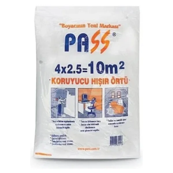 Pass Naylon ( Hışır ) Koruma Örtü 4 x 2,5 = 10 M2