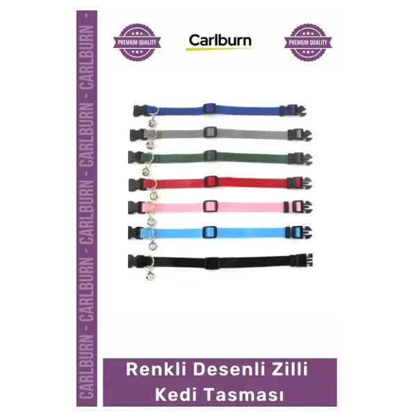 #Petshop Renkli Desenli Yumuşak Elastik Kumaş Emniyet Klipsli Fonksiyonel Şık Zilli Kedi Tasması