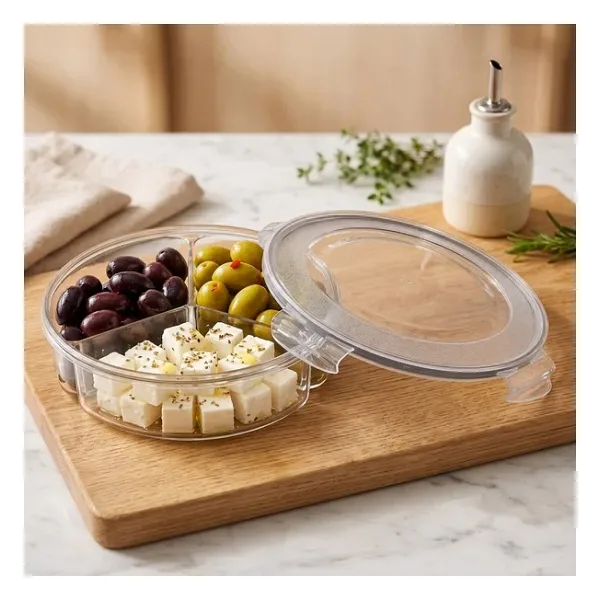 Plastart Fresh Box Yuvarlak Bölmeli Saklama Kabı - 1350 ml