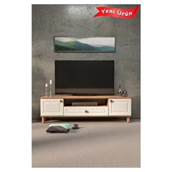 PlatinReyon Bohem Tv Ünitesi 180 cm Mdf Kapak - Beyaz