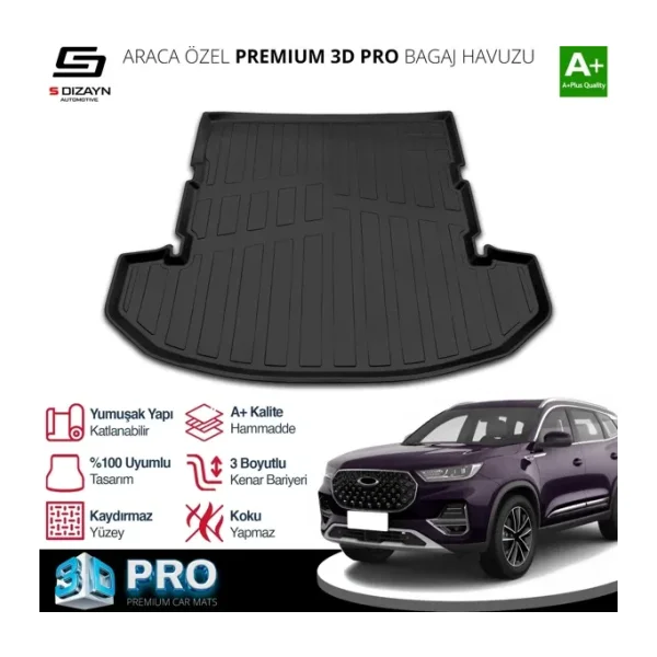 S-dizayn Chery Tiggo 8 Pro 3d Pro Bagaj Havuzu 2022 Üzeri A+ Kalite