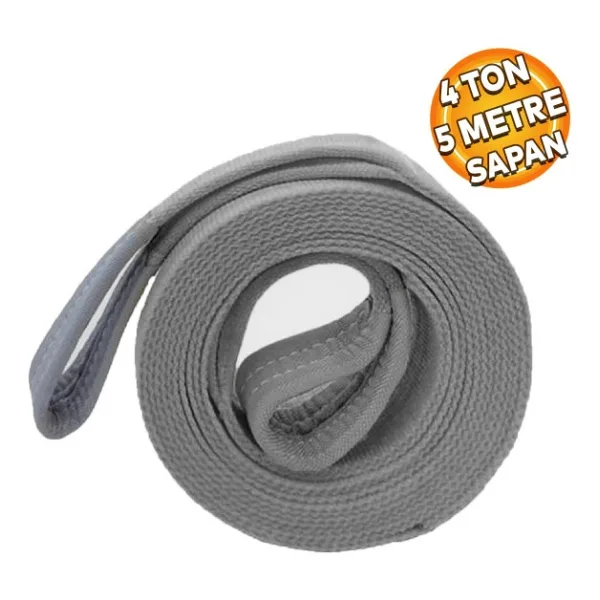 Sapan Polyester Spanzet 4 Ton 5 Metre Gri Saglam Yuk Kaldirma Tasima Indirme Halat