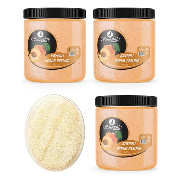 Smoothly Peeling Avantaj Seti 800gr X 3 Adet Batık Için Kayısı Peeling + Uygulama Doğal Kabak Lifi