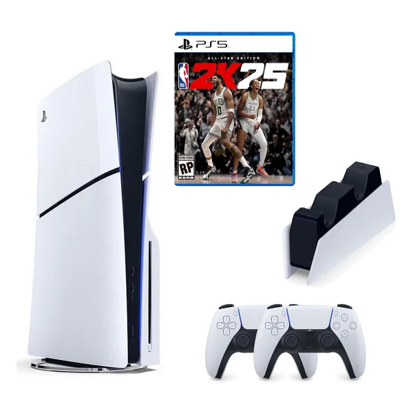 Sony PS5 Playstation 5 Slim CD Li 1tb Konsol + 2. Kol + Sony PS5 Dualsense Charging Station + PS5 Oyun Nba 2k25