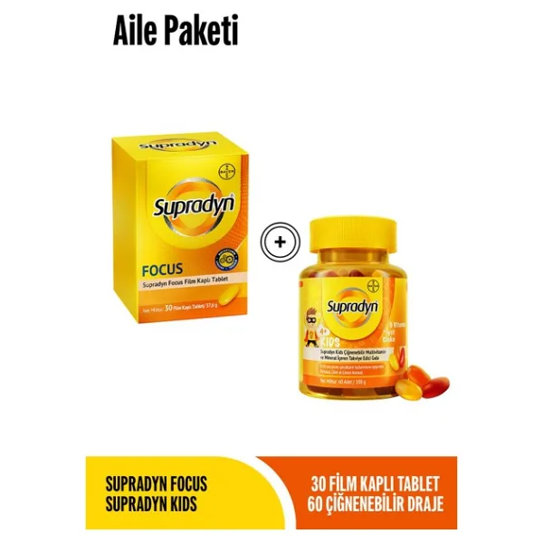 Supradyn Focus 30 Film Kaplı Tablet+ Supradyn Kids Aile Paketi