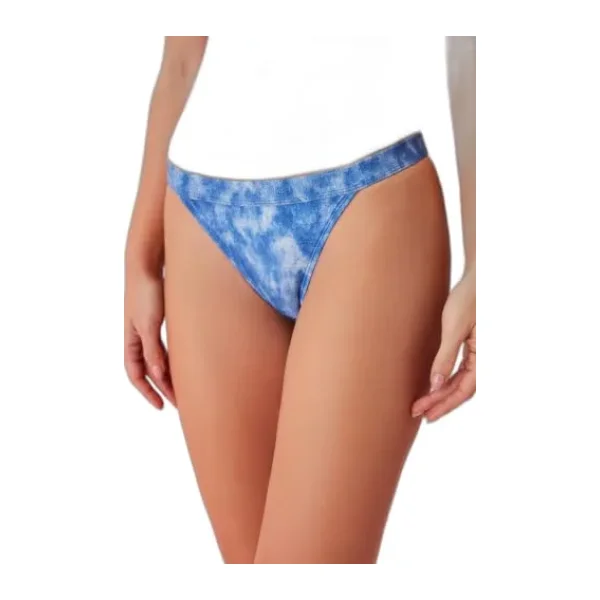 Suwen Kemerli Denim Baskılı Bikini Alt