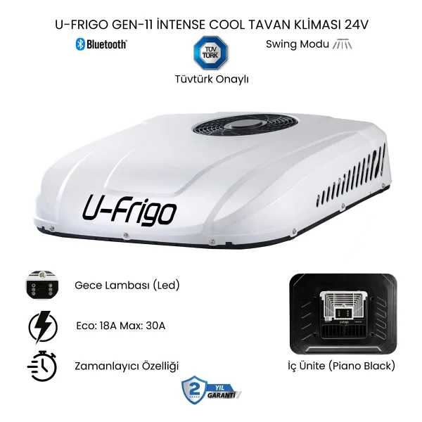 U-Frigo Araç Tavan Park Kliması 24V 30 Amper Gen-11 İntense Cool (Tır,Kamyon,Kamyonet,İş Makinesi)