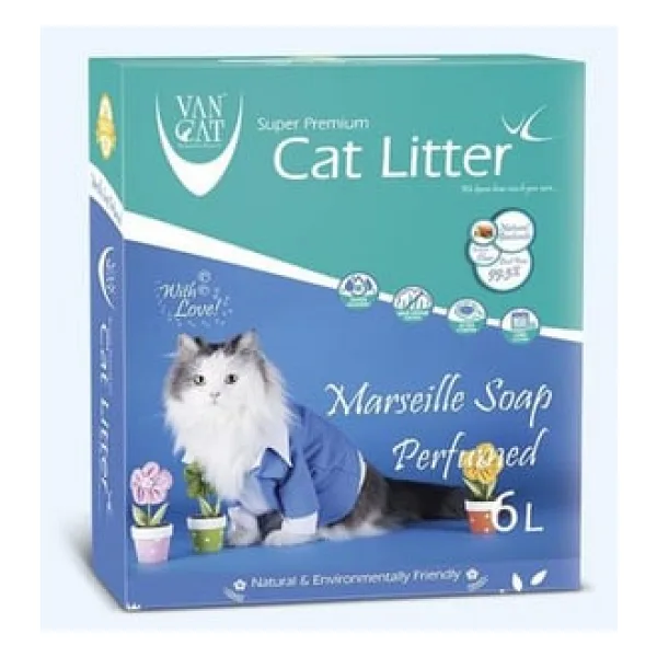 Vancat Topaklaşan Marsilya Sabun Kokulu 6 lt Kedi Kumu