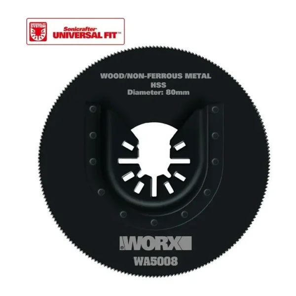 WORX WA5008 Çok Amaçlı Raspalama Makinası İçin 80mm 360 Metal, Ahşap, Fiberglas, PVC Universal Kesme Bıçağı