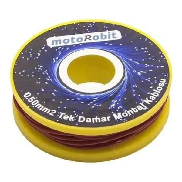0.50 mm2 Kırmızı Tek Damar Montaj Kablosu - 10 Metre