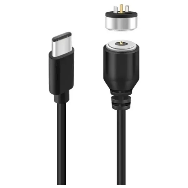 2-Pin 10mm Kablolu Pogo Pin Manyetik Konnektör Takımı - Type-C Soketli