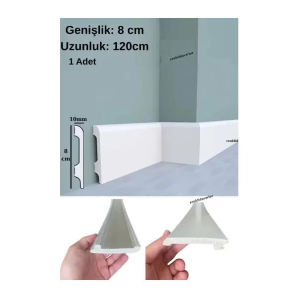 8Cmx120cm Munut Pvc Süpürgelik Suya Neme Dayanıklı Pvc Parke Seramik Salon Mutfak Süpürgeliği